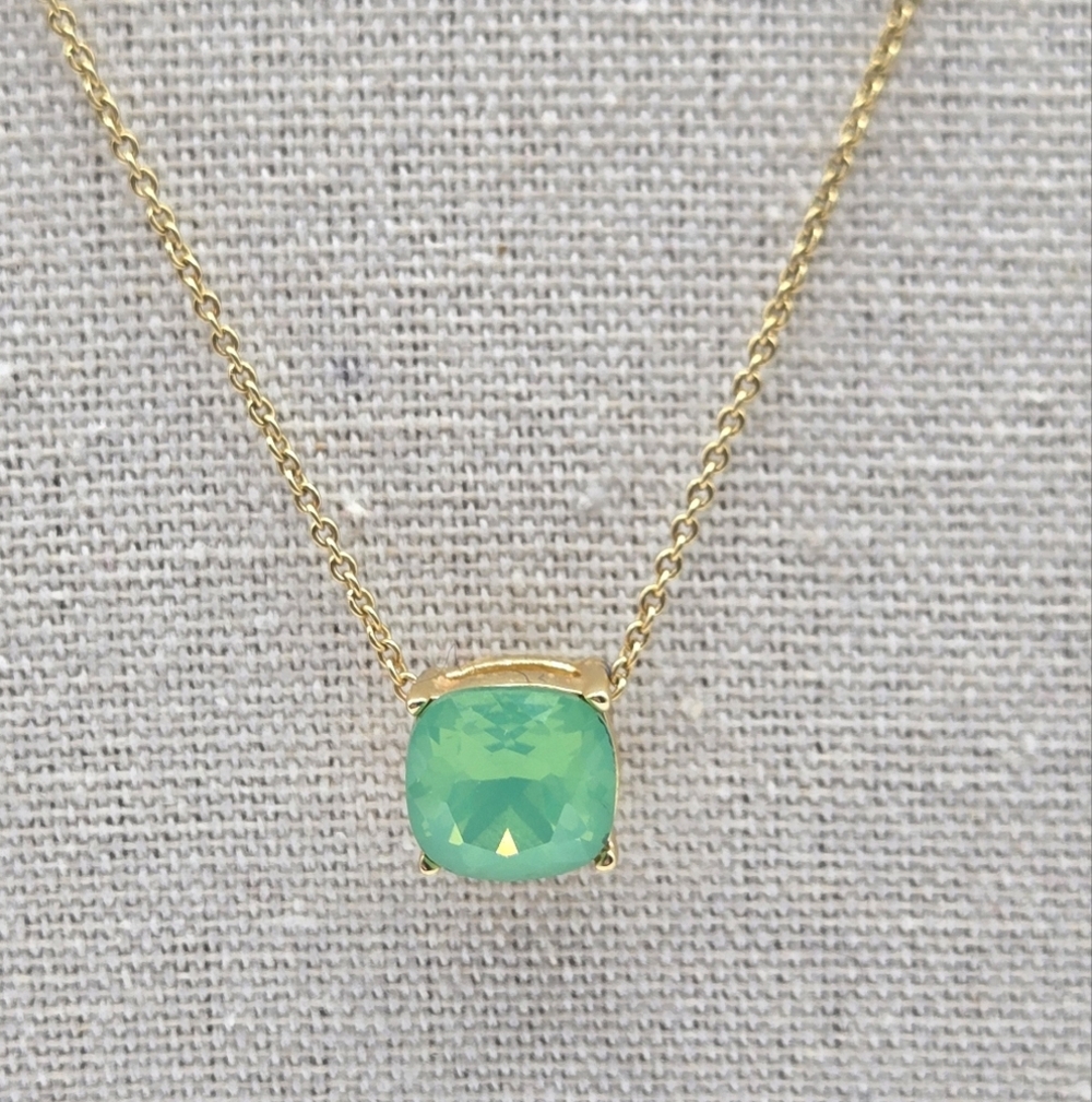 SPARTINA 448 Gold Plated Necklace Green Gemstone Adjustable